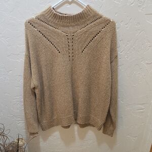 Banana Republic Tan Mock Turtle Neck Sweater - Oversized